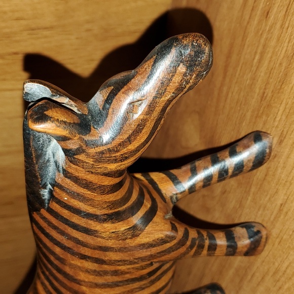 Hand Carved Wood Zebra - Picture 4 of 4